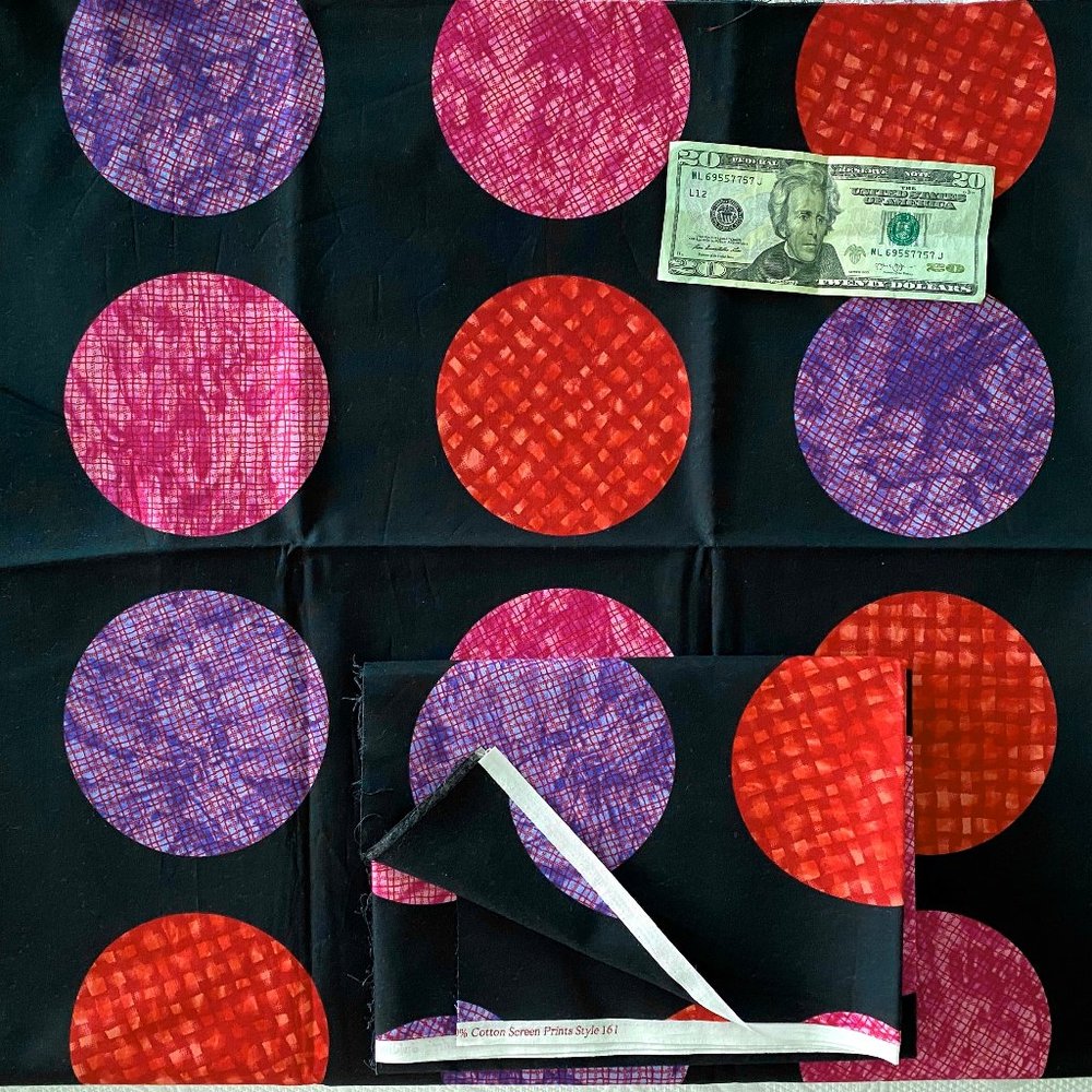 Quilting Fabric BIG DOTS Benartex Cotton Mary Lou WeidMan 2 Yd+ Cherry Jubilee